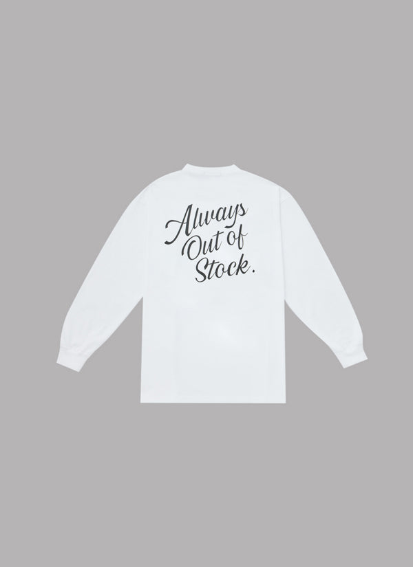 LAZY LOGO L/S TEE-WHITE