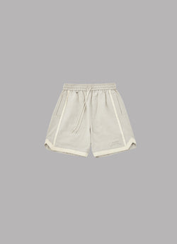 LINEN BASKETBALL SHORTS-LIGHT GRAY