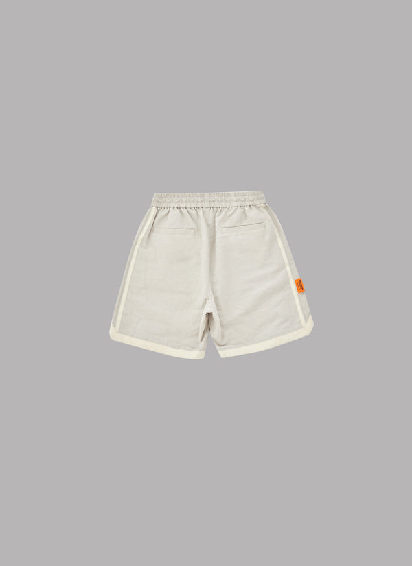 LINEN BASKETBALL SHORTS-LIGHT GRAY