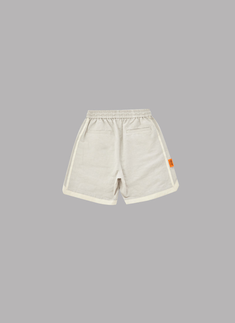 LINEN BASKETBALL SHORTS-LIGHT GRAY