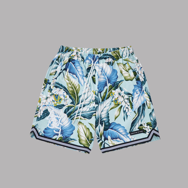 HAWAIIAN BASKETBALL SHORTS-BLUE – ALWAYS OUT OF STOCK