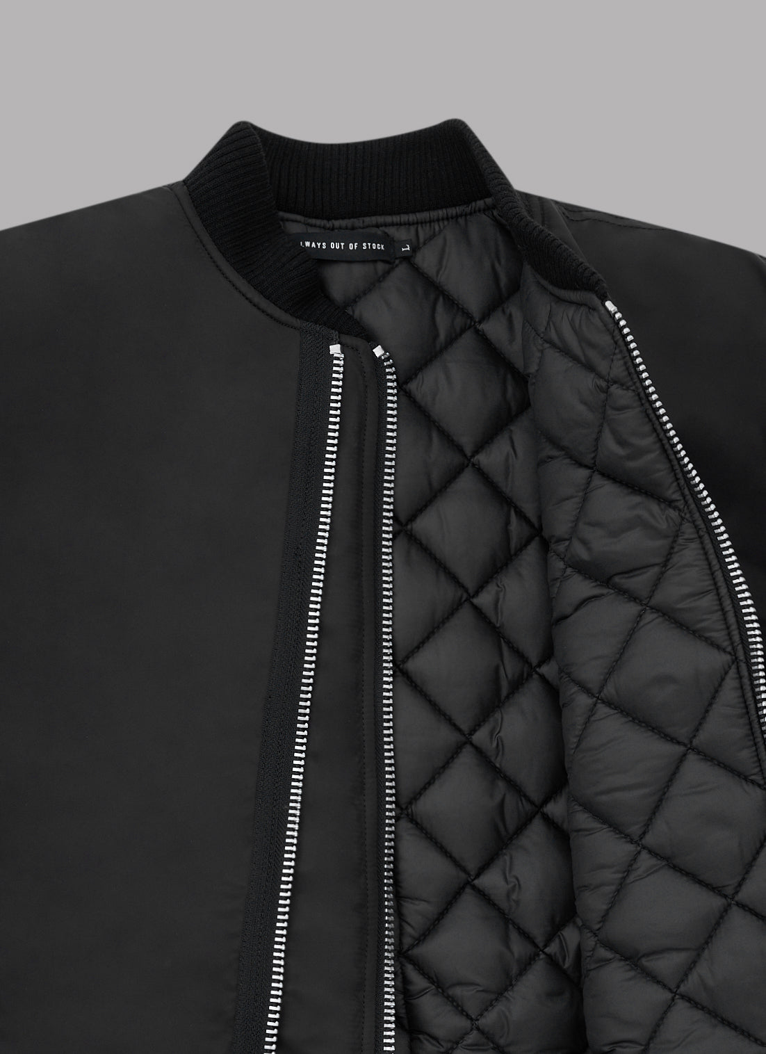 COMBINATION BOMBER JACKET-BLACK