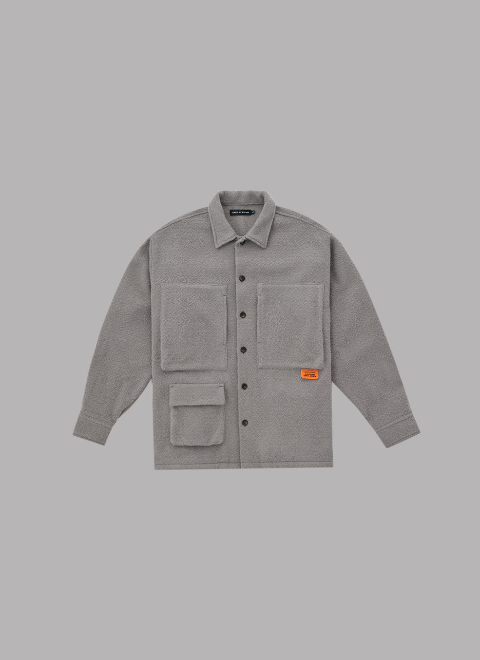 TWEED-LIKE UTILITY JACKET-GREY BEIGE