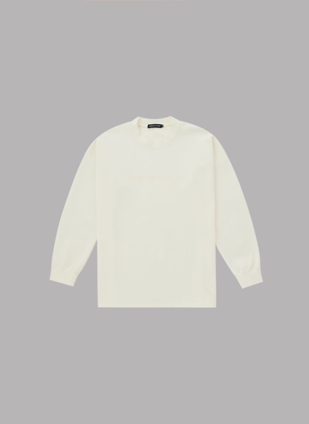 OLD ENGLISH DROP L/S TEE-WHITE