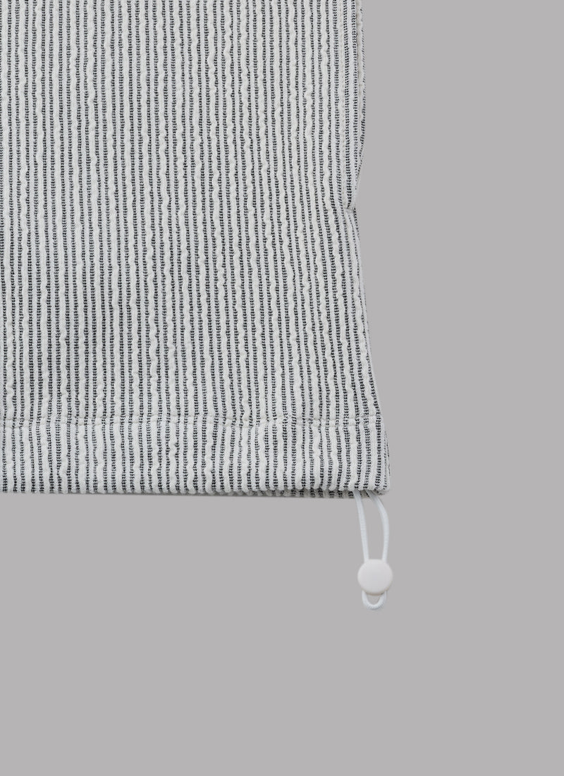 ・FRILL STRIPES S/S SHIRT-GRAY