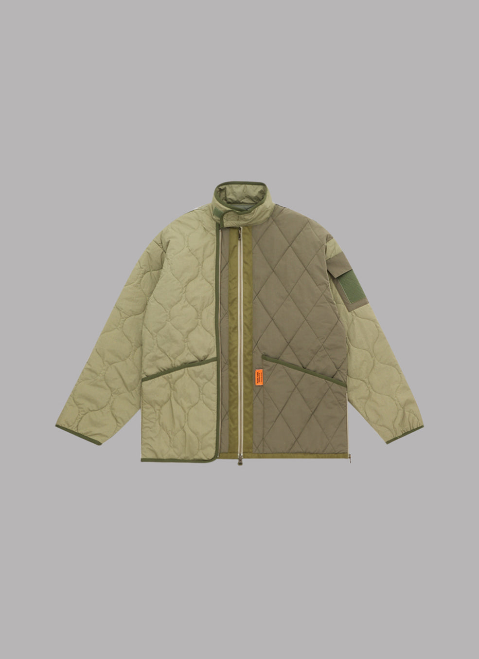 SWITCHED QUILTING JACKET - OLIVE