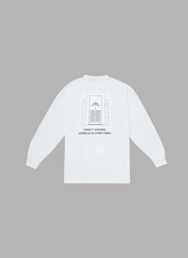 STORE GRAPHIC L/S TEE-WHITE