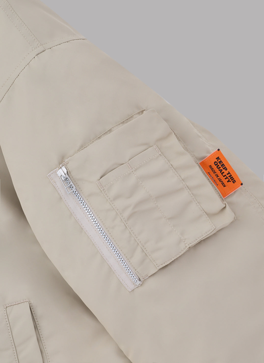 COMBINATION BOMBER JACKET-SAND BEIGE