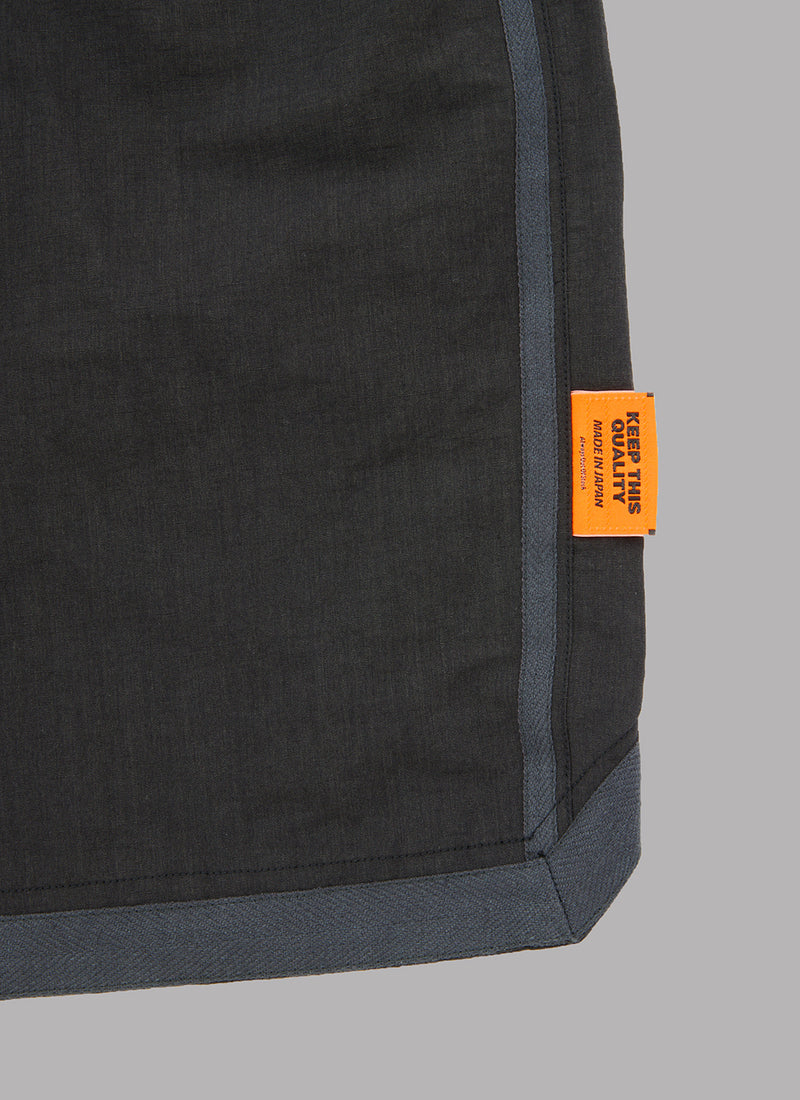 LINEN BASKETBALL SHORTS-BLACK