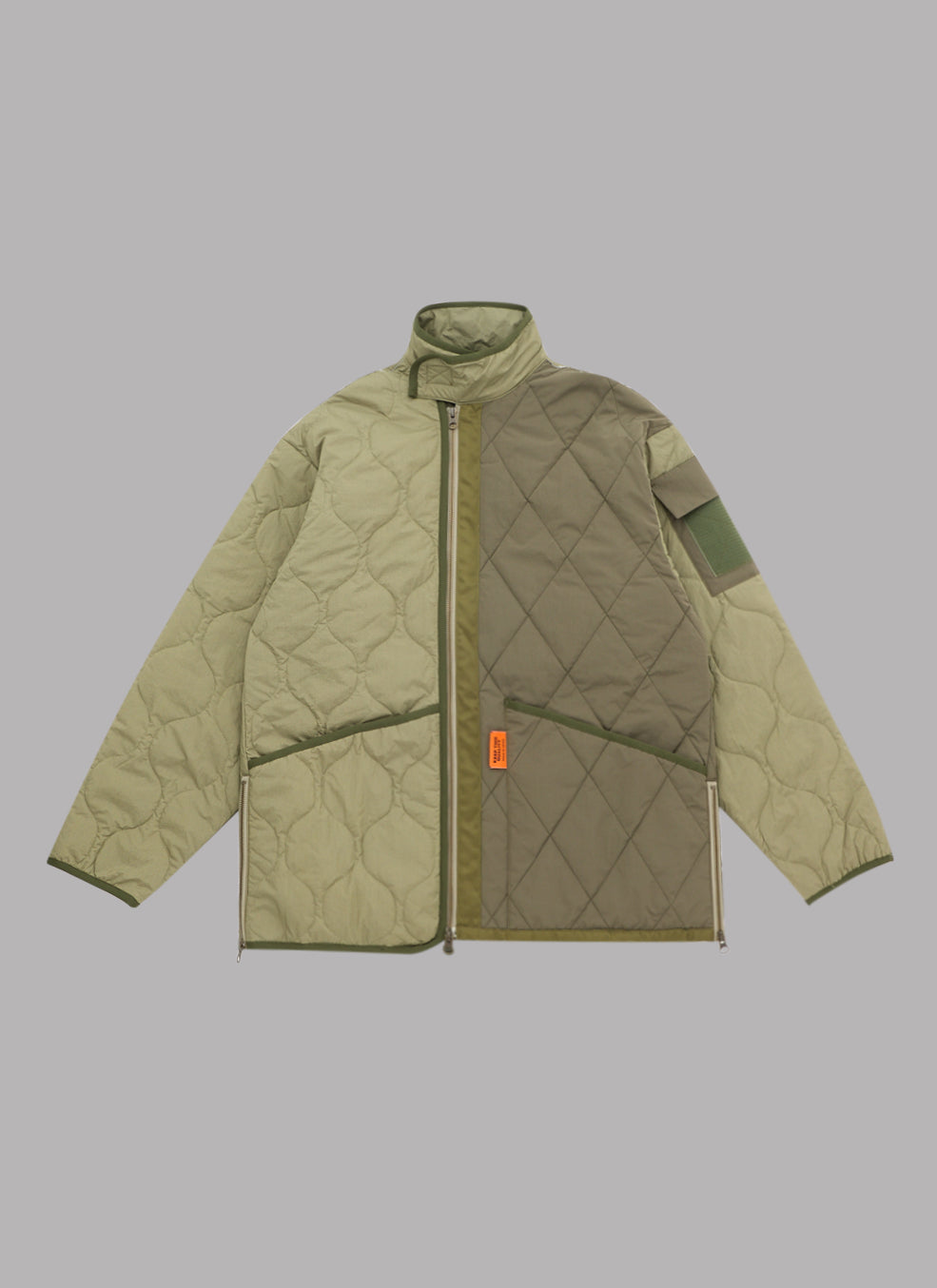 SWITCHED QUILTING JACKET - OLIVE