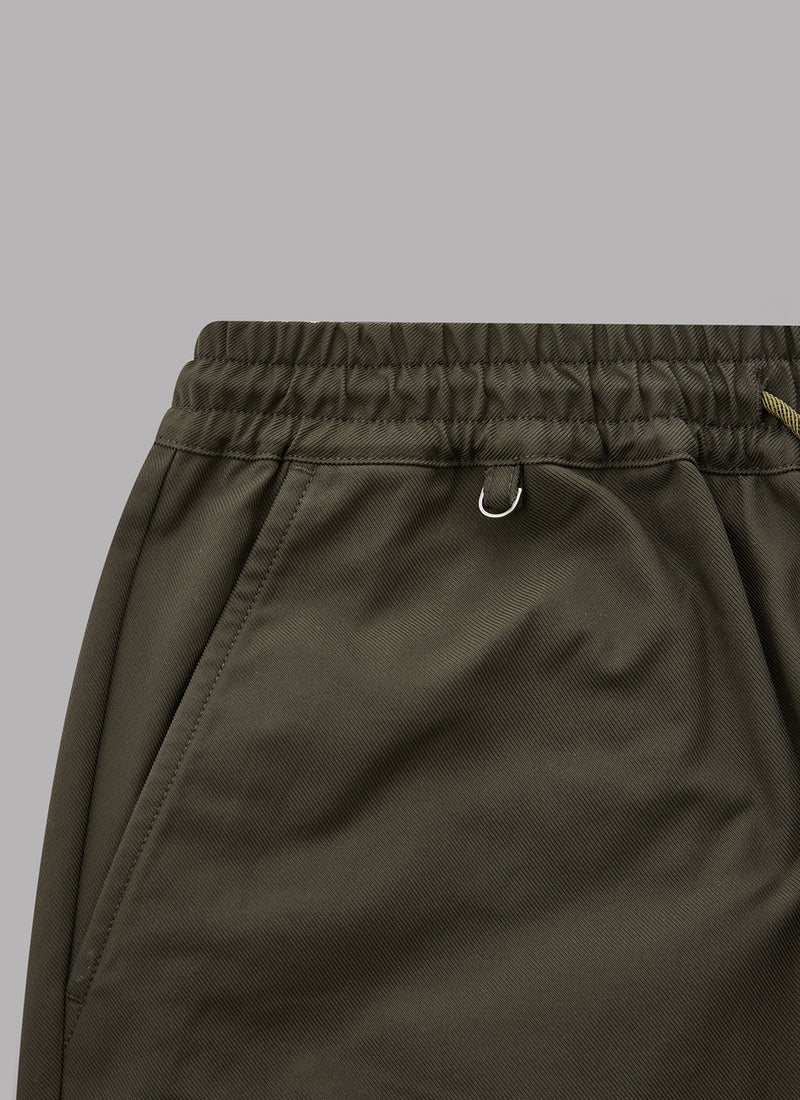 PAISLEY LAYERED POCKET FATIGUE PANTS-KHAKI