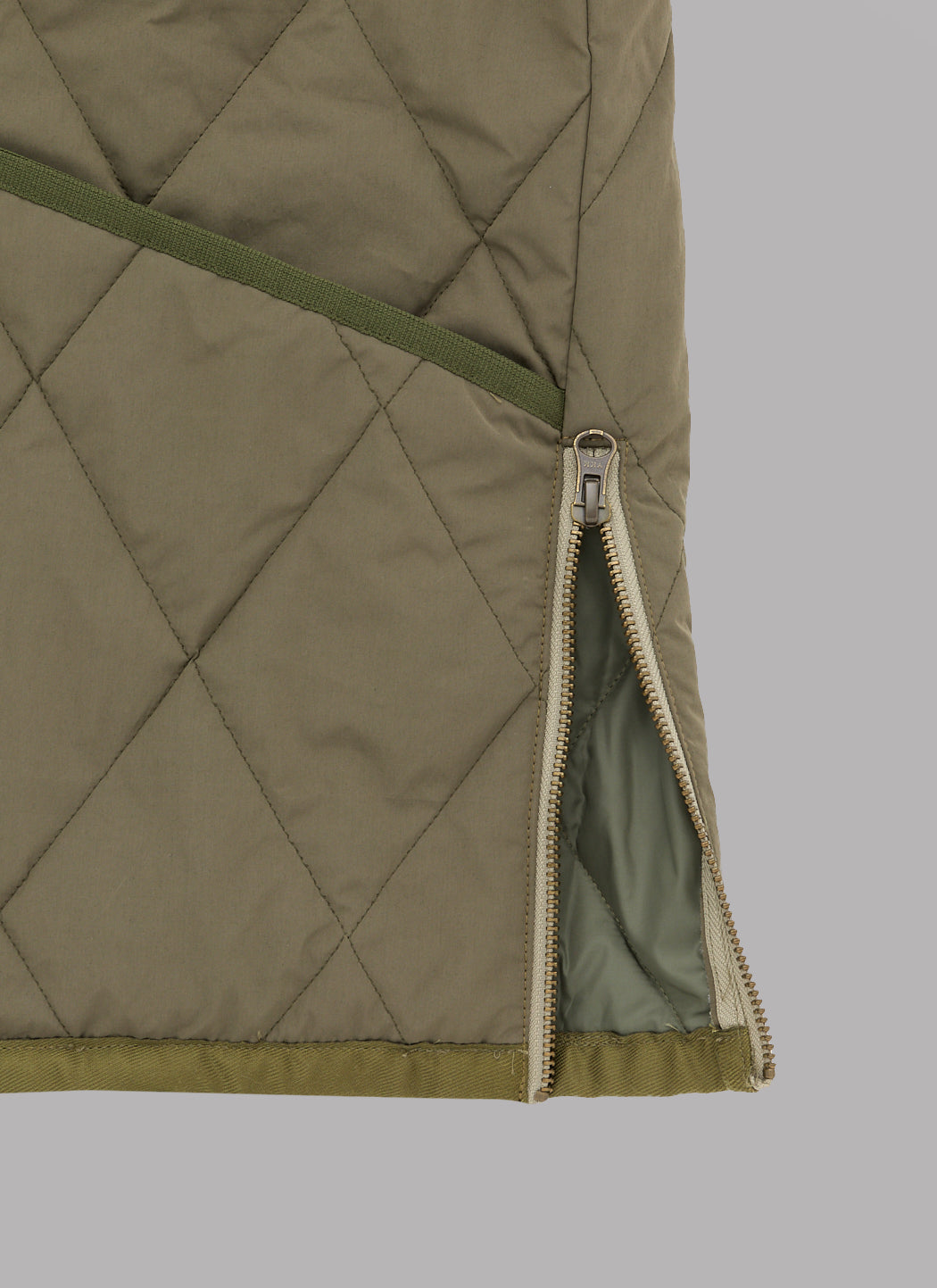 SWITCHED QUILTING JACKET - OLIVE