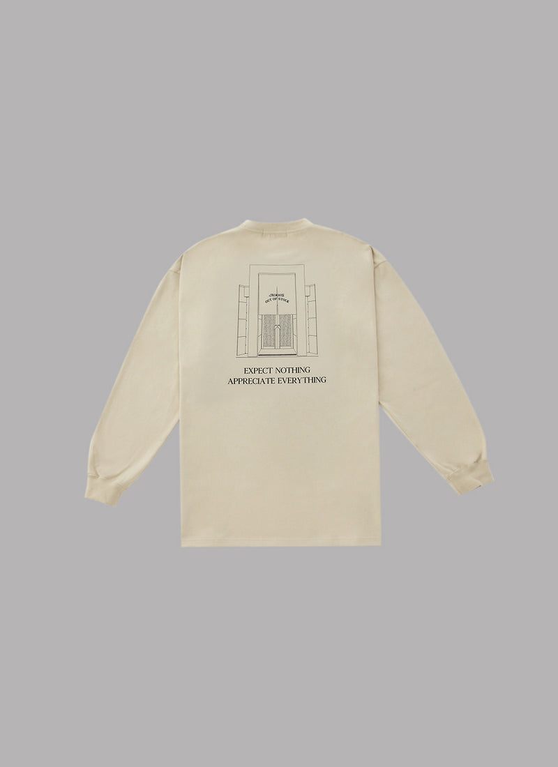 STORE GRAPHIC L/S TEE-IVORY