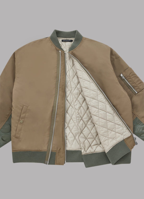 COMBINATION BOMBER JACKET-OLIVE