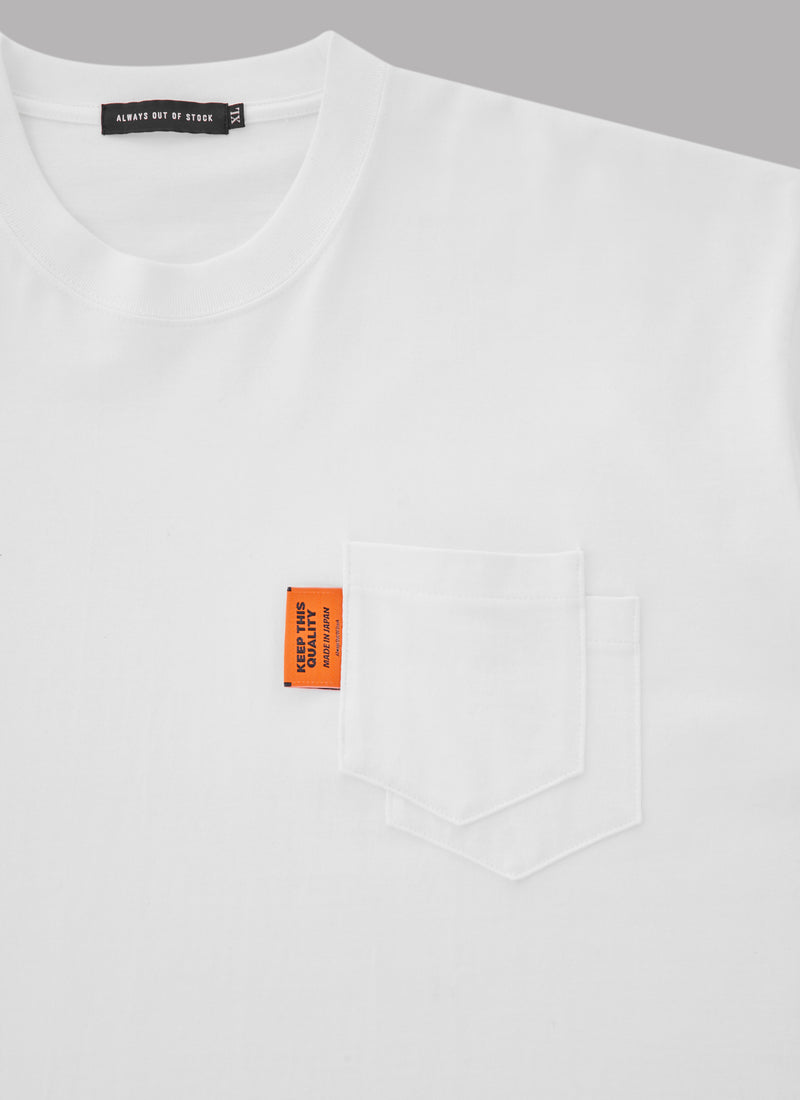 DOUBLE POCKET SUPIMA S/S TEE-WHITE
