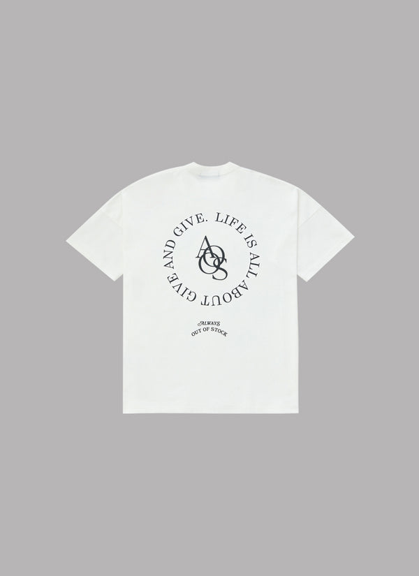 LIFE IS G&G DROP SHOULDER S/S TEE-WHITE