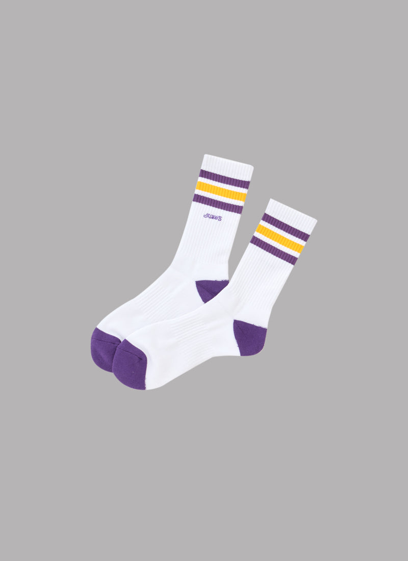 ALWAYS LOGO LONG SOCKS-WHITE x PURPLE