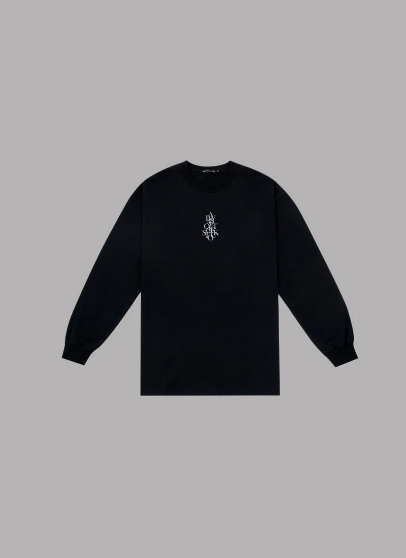 OVERLAP L/S TEE-BLACK