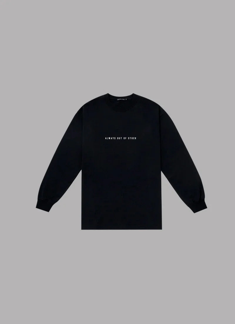 ALWAYS OUT OF STOCK L/S TEE-BLACK