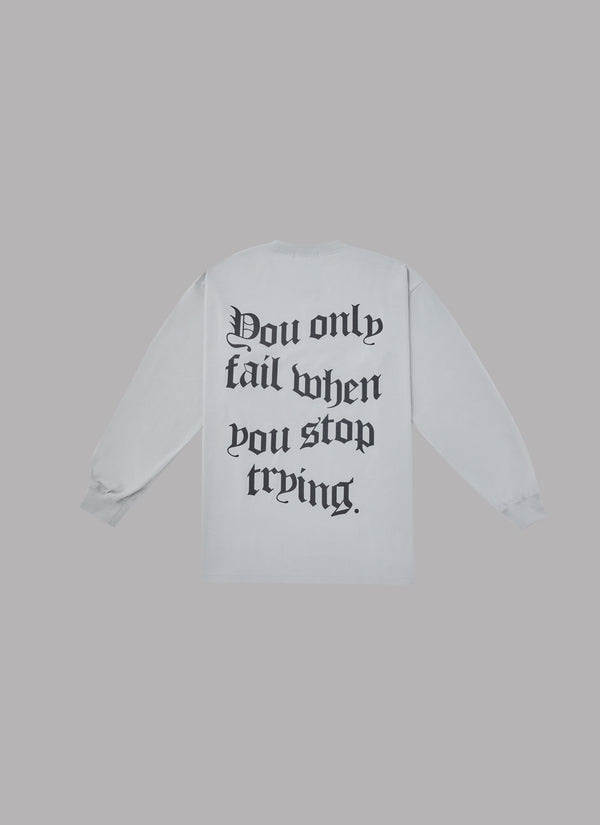 MOVING LETTERS L/S TEE-SILVER GREEN
