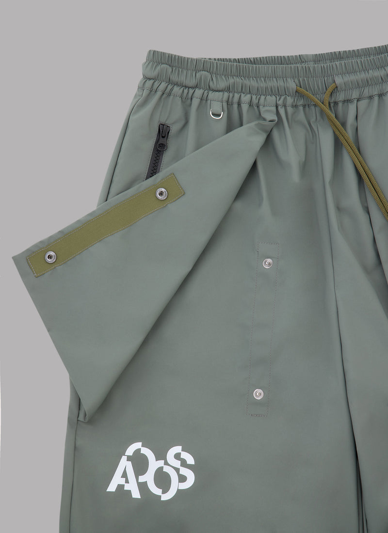 THREE LAYER TRACK PANTS-GREY GREEN