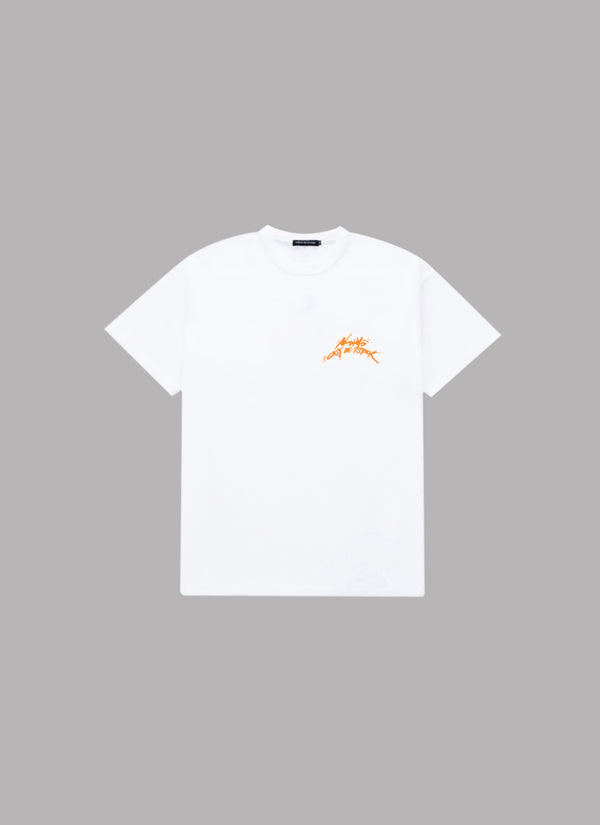 ALWAYS OUT OF STOCK x KISUI NAKAZAWA CALLIGRAPHIC BASIC LOGO TEE-WHITE