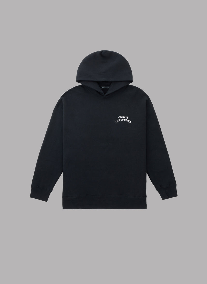 BASIC LOGO THICK HOODIE-BLACK