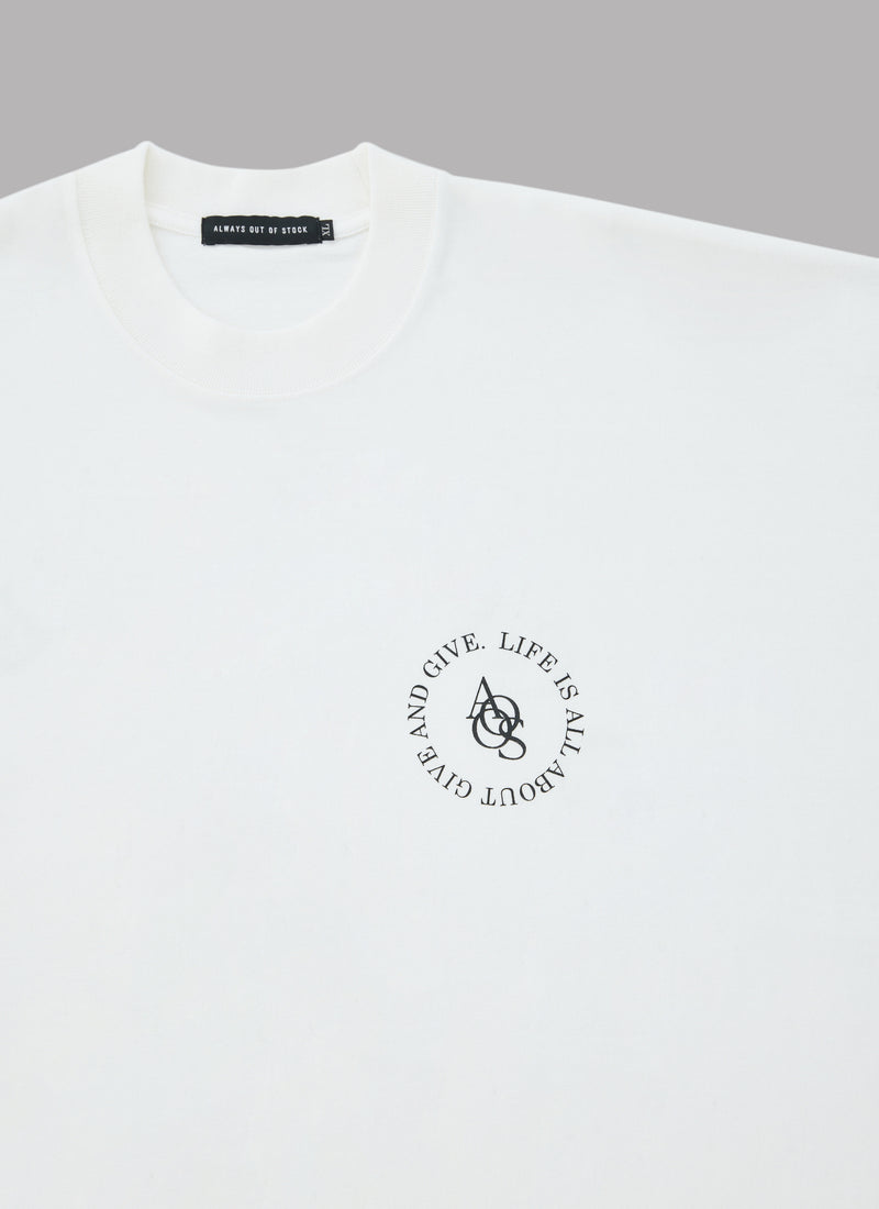 LIFE IS G&G DROP SHOULDER S/S TEE-WHITE