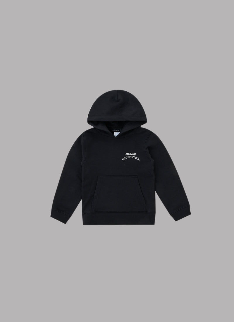 BASIC LOGO KIDS HOODIE-BLACK