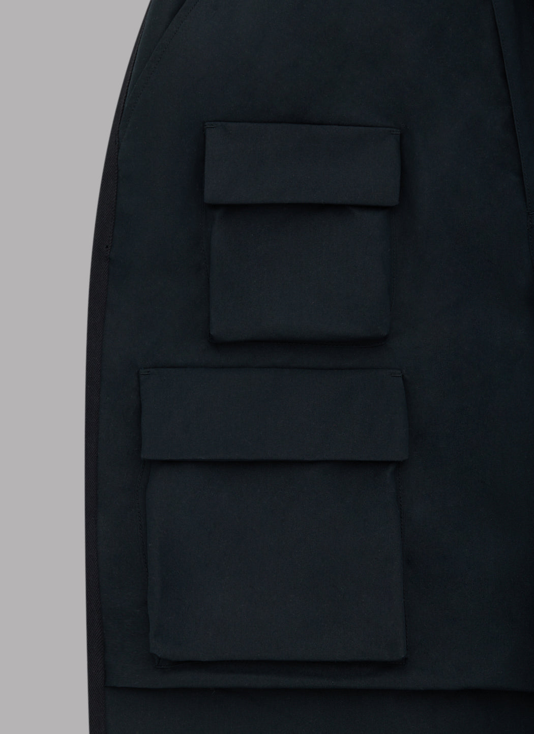 NINE POCKET WIDE FATIGUE PANTS - BLACK