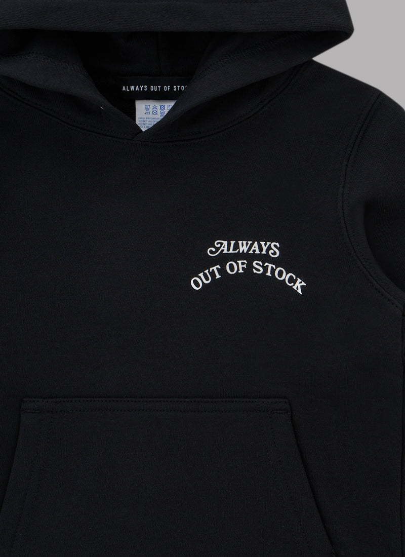 BASIC LOGO KIDS HOODIE-BLACK