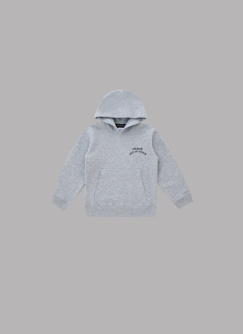 BASIC LOGO KIDS HOODIE-GRAY