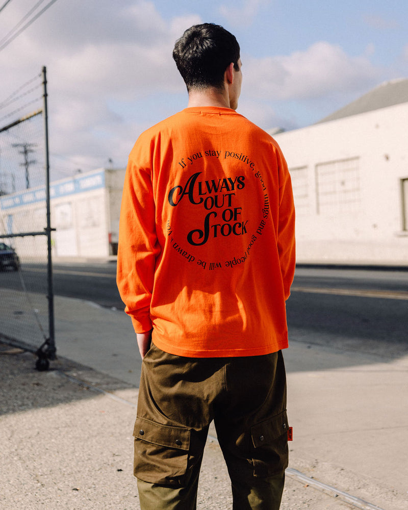 IF YOU STAY POSITIVE L/S TEE-ORANGE