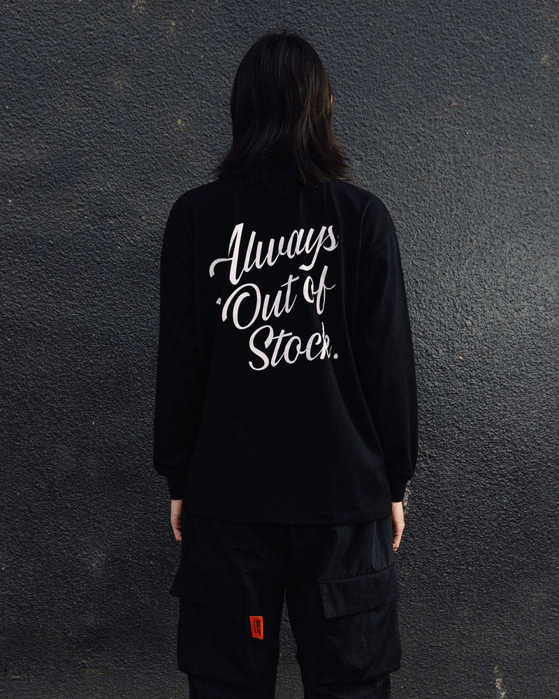 LAZY LOGO L/S TEE-BLACK