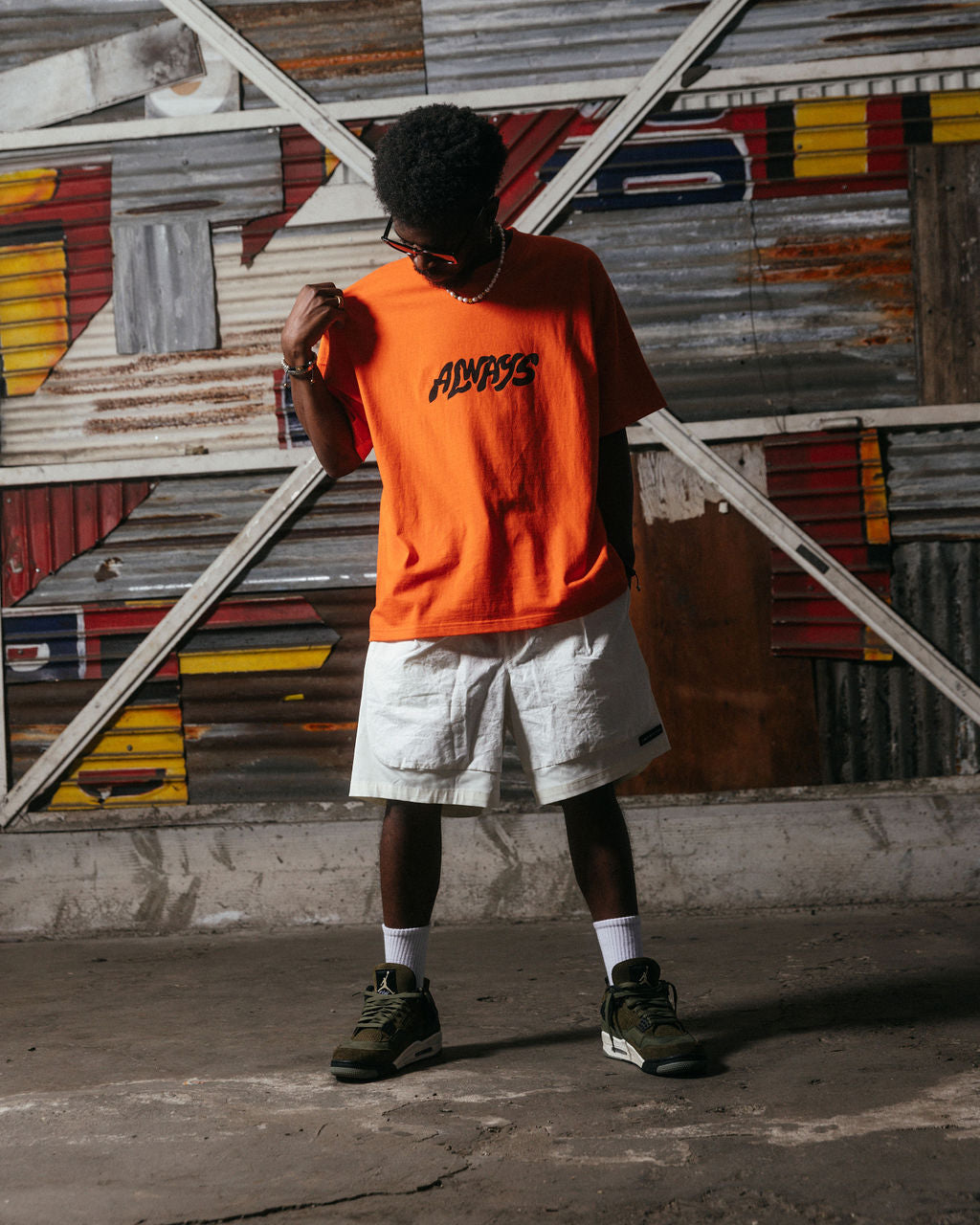 GRAFFITI LOGO DROP S/S TEE-ORANGE