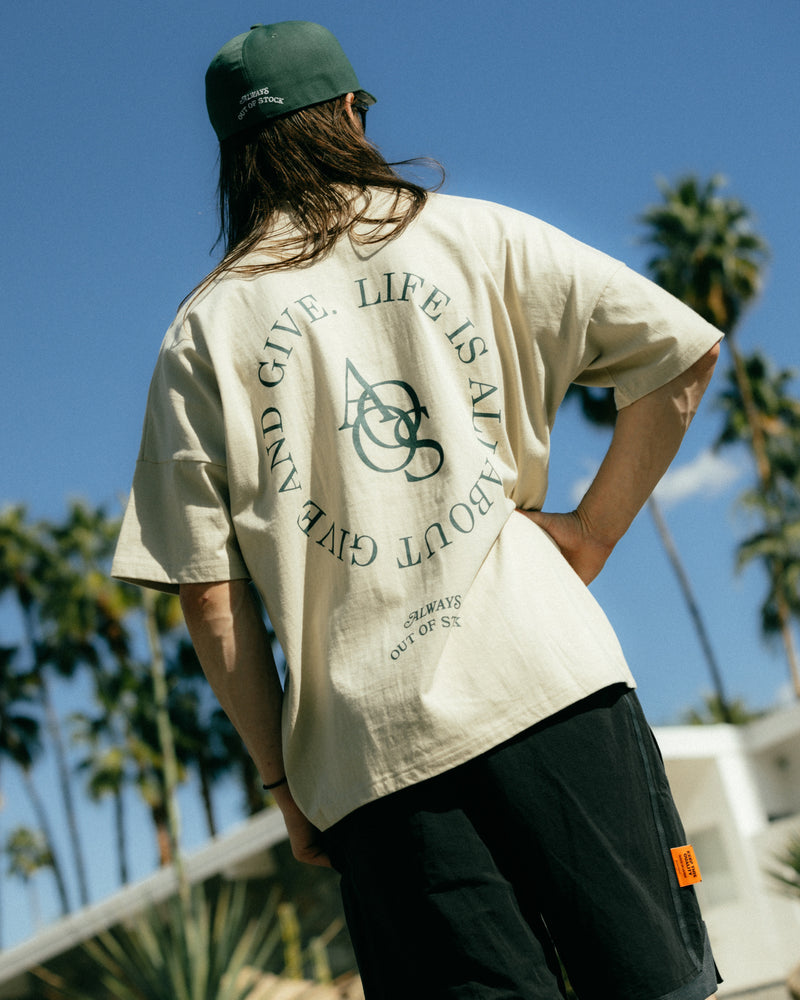 LIFE IS G&G DROP SHOULDER S/S TEE-SAND