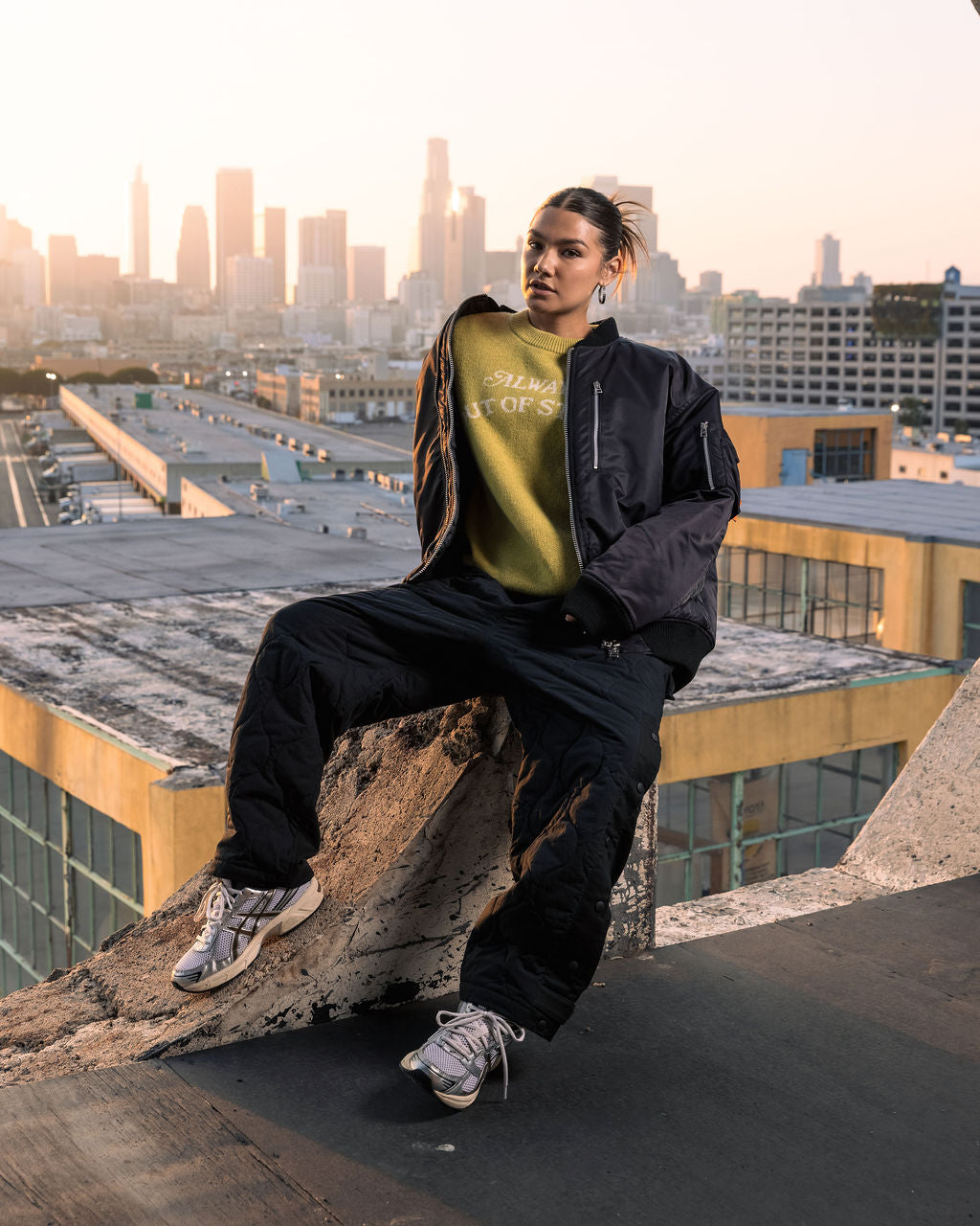 COMBINATION BOMBER JACKET-BLACK