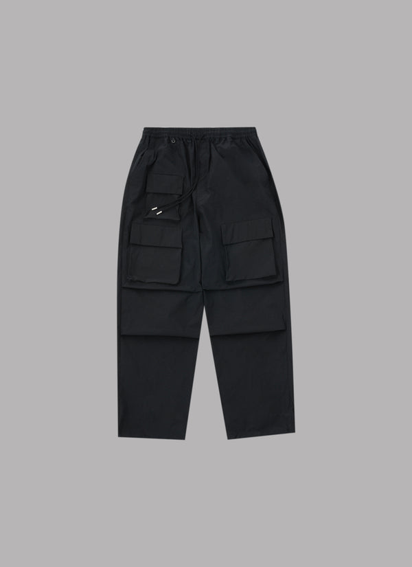 DEL TEN WIDE FATIGUE PANTS-BLACK