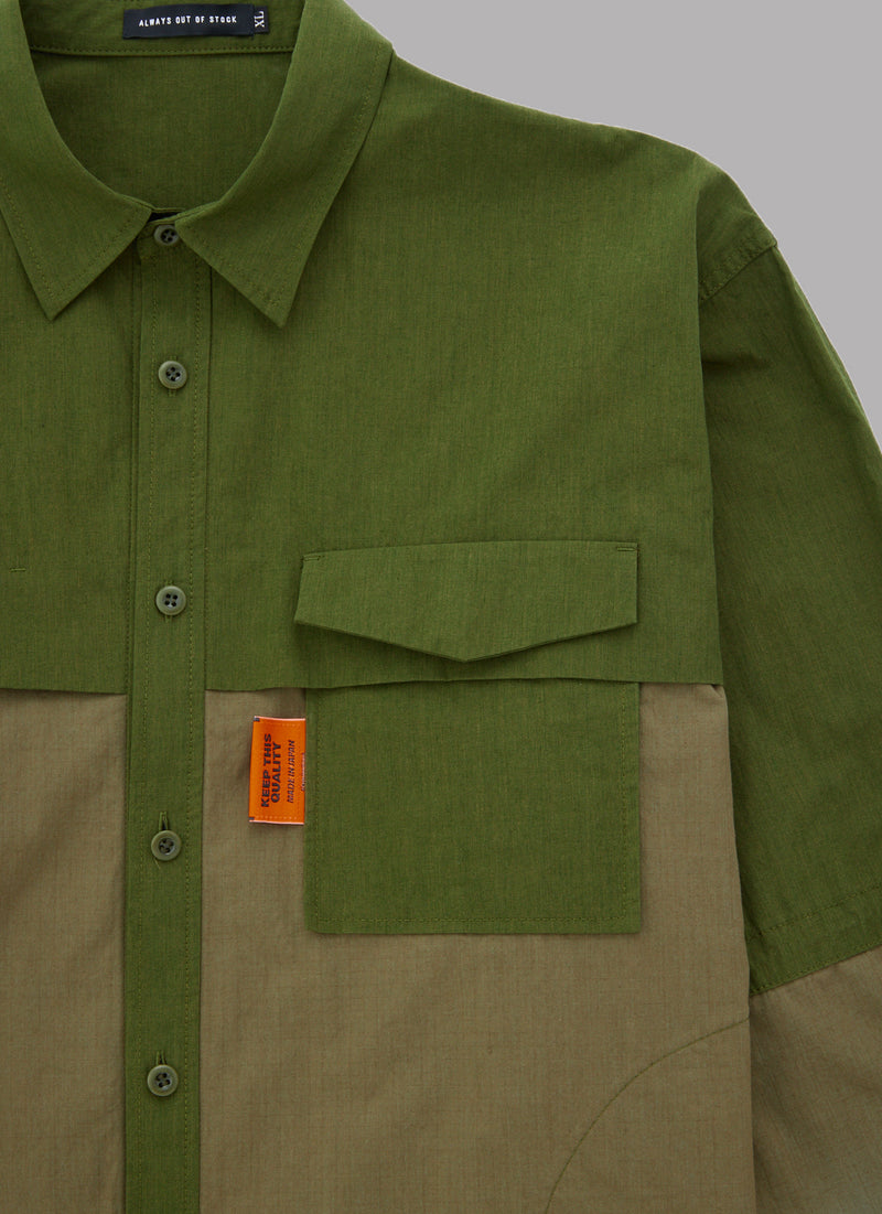 L/S RELAXED COMBINATION SHIRT-OLIVE