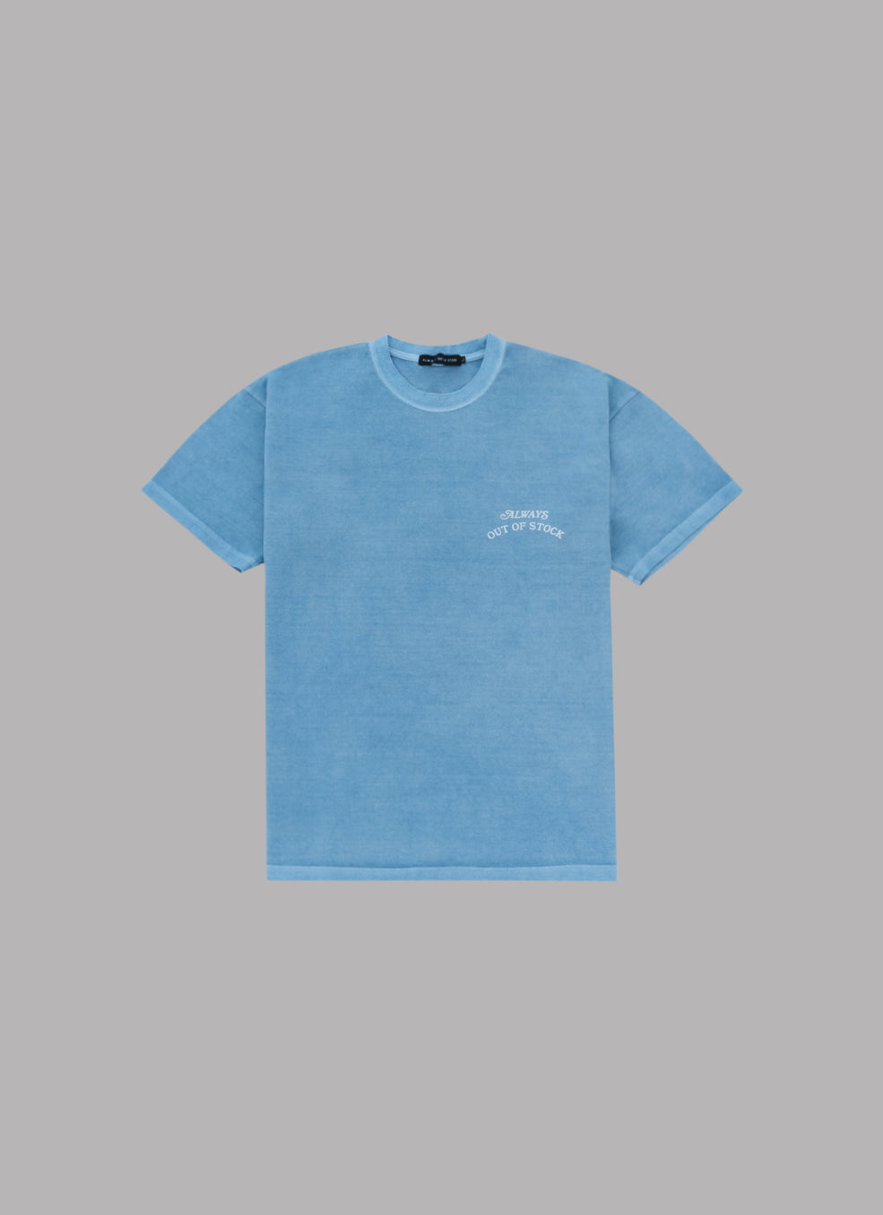 BASIC LOGO PIGMENT DYED S/S TEE-DUSTY BLUE as