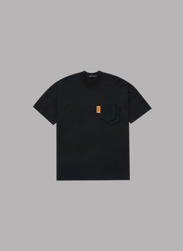 DOUBLE POCKET SUPIMA S/S TEE-BLACK