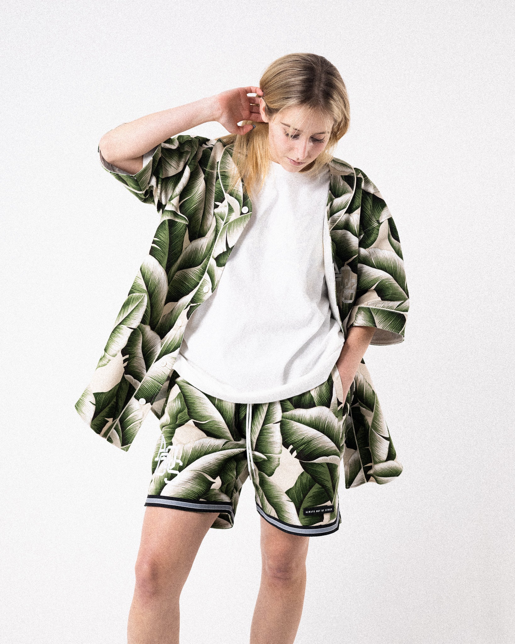 HAWAIIAN BASEBALL SHIRT-BEIGE