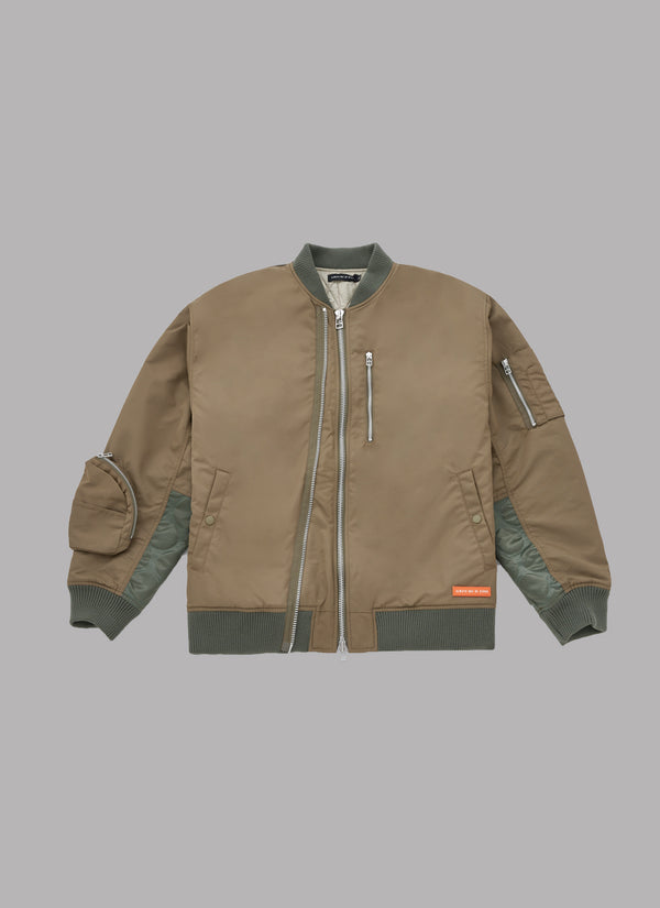 COMBINATION BOMBER JACKET-OLIVE