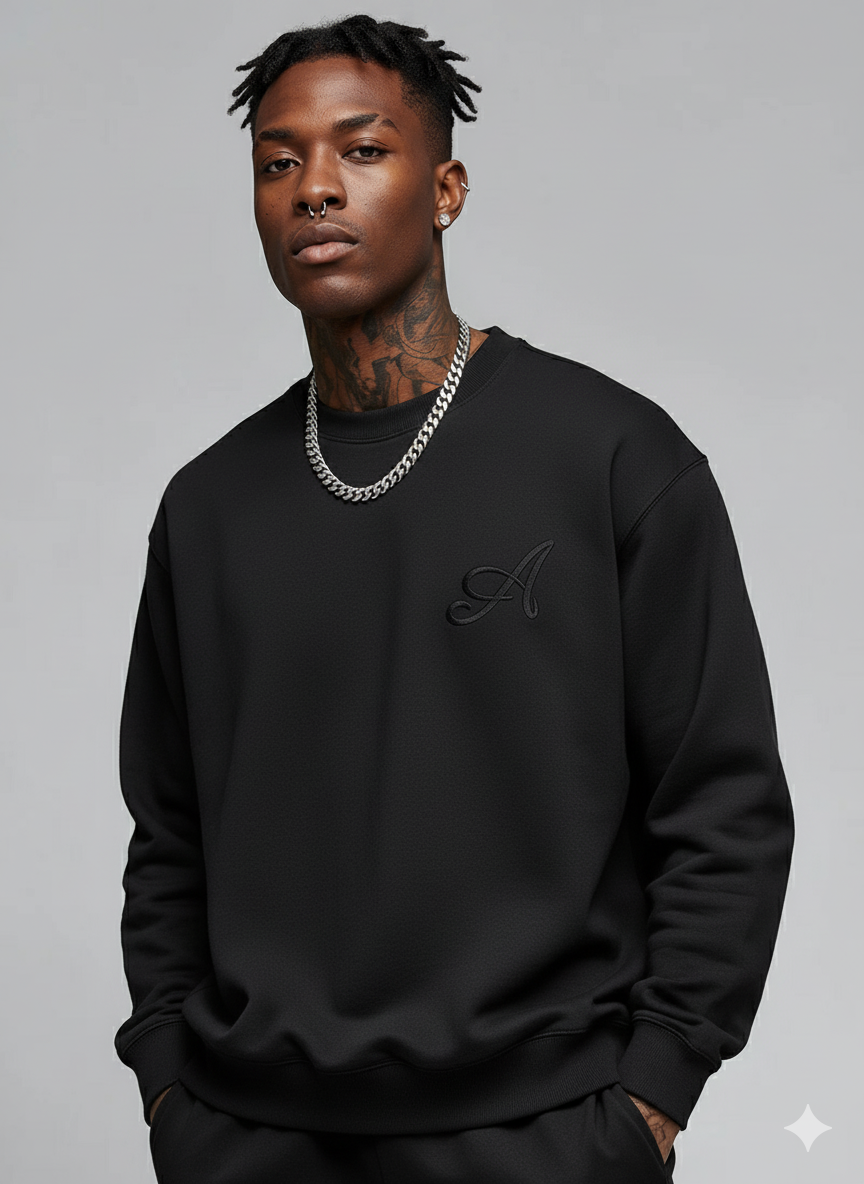CLASSICAL LOGO CREWNECK-BLACK