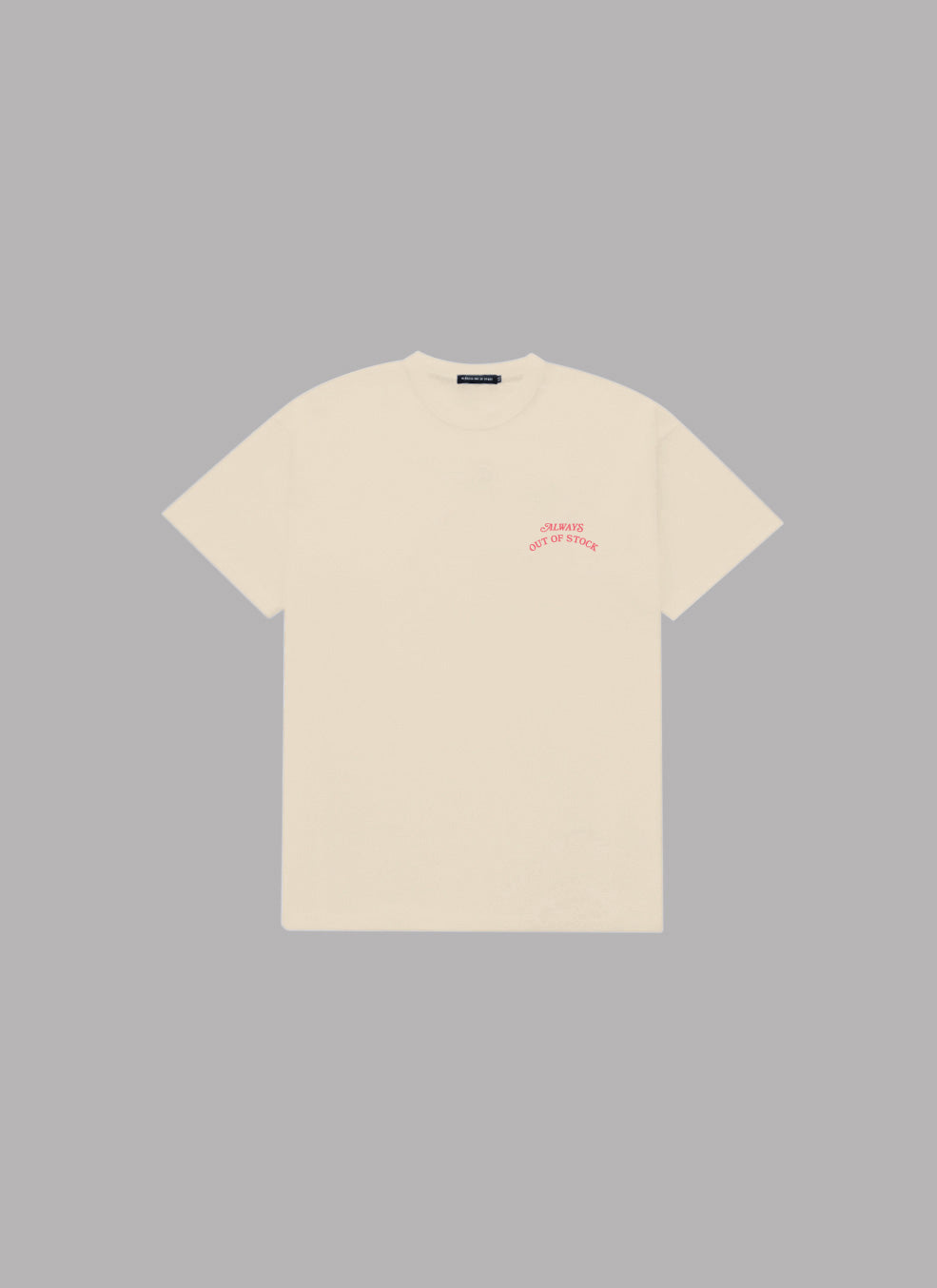 BASIC LOGO S/S TEE-IVORY x TROPICAL PINK
