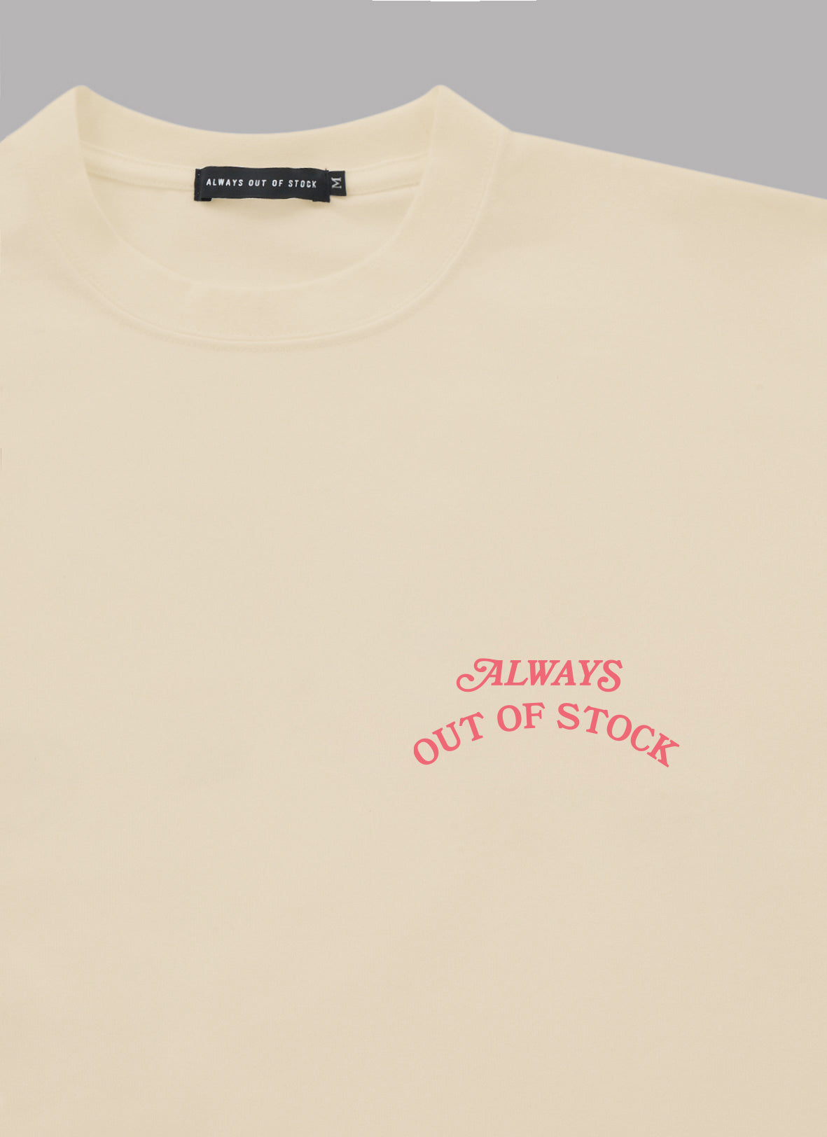 BASIC LOGO S/S TEE-IVORY x TROPICAL PINK