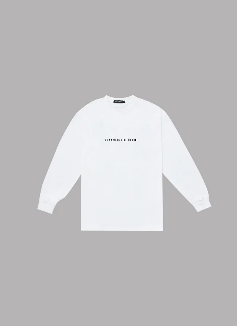 ALWAYS OUT OF STOCK L/S TEE-WHITE