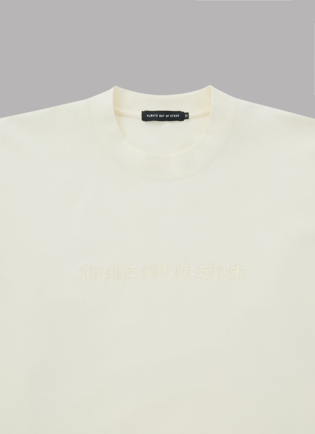 OLD ENGLISH DROP L/S TEE-WHITE