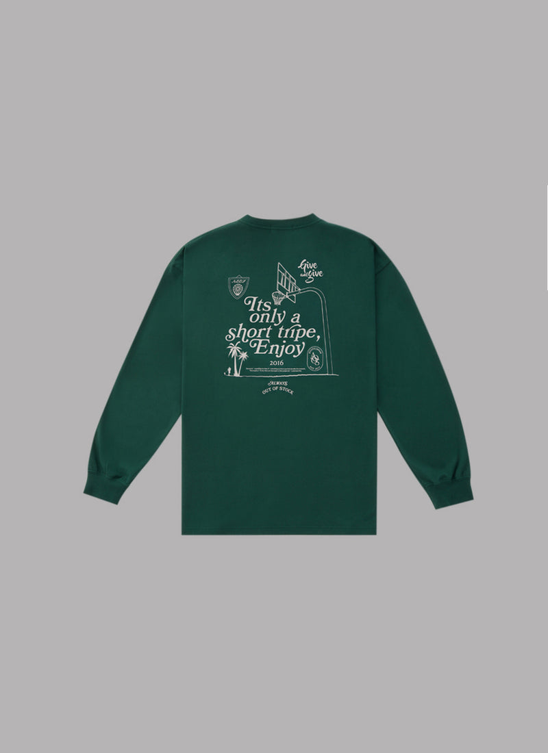 IT'S ONLY A SHORT TRIP L/S TEE-GREEN