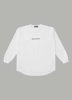 ROUNDED OLD ENGLISH L/S TEE - WHITE